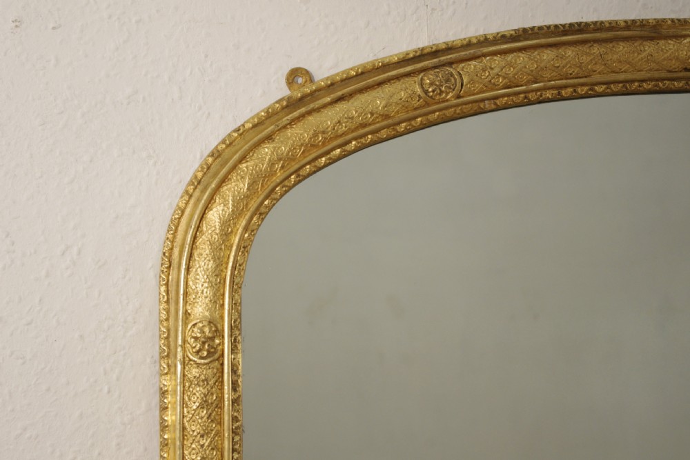 Victorian Gilt Arch Top Overmantle Mirror View V