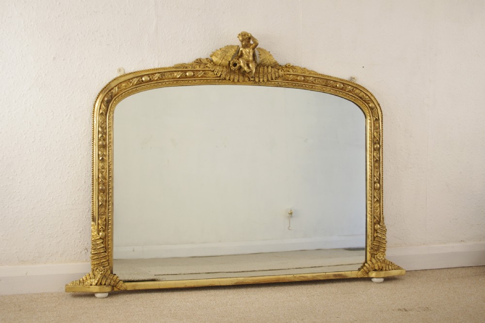 Victorian Gilt Arch Top Overmantle Mirror View II