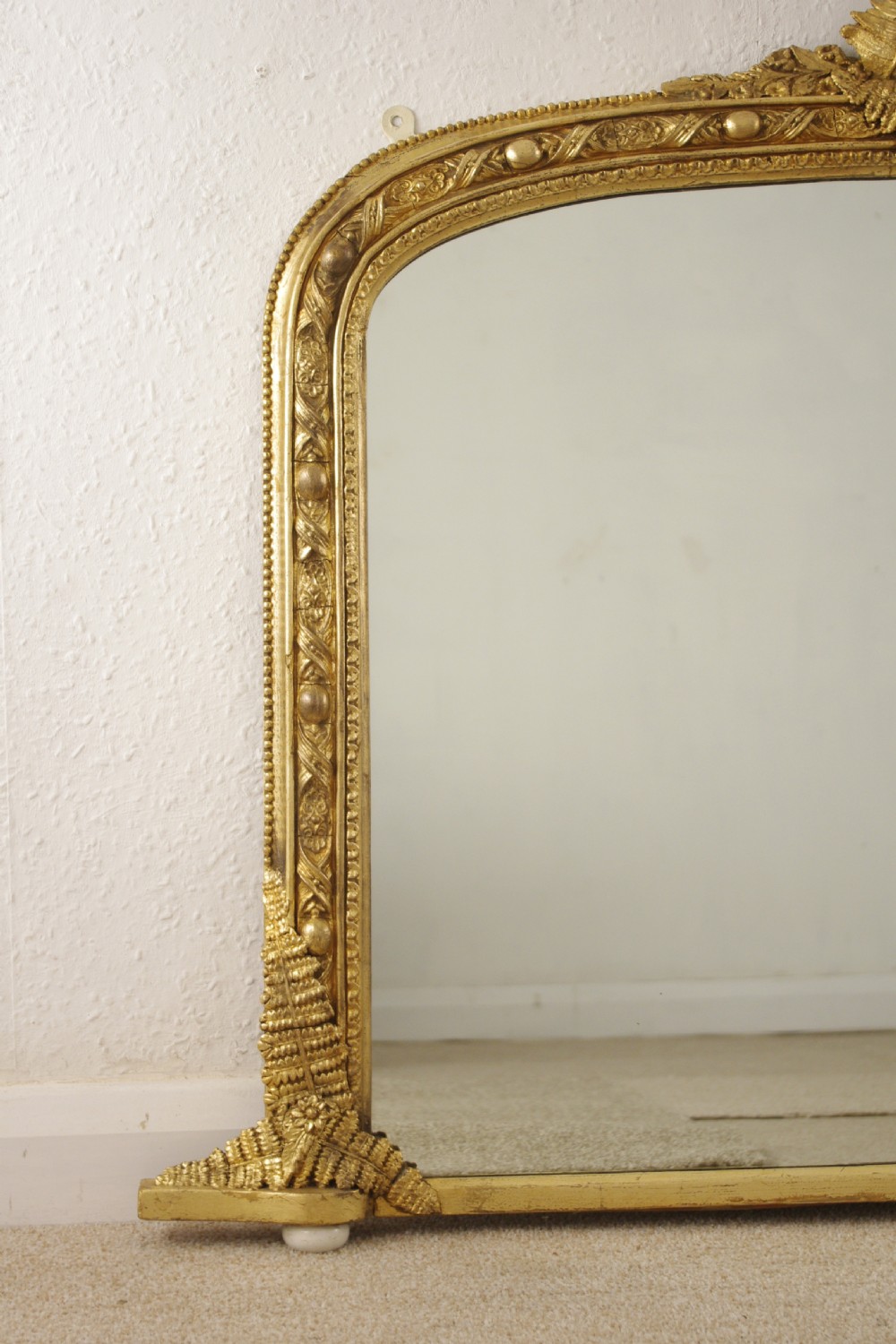 Victorian Gilt Arch Top Overmantle Mirror View VII