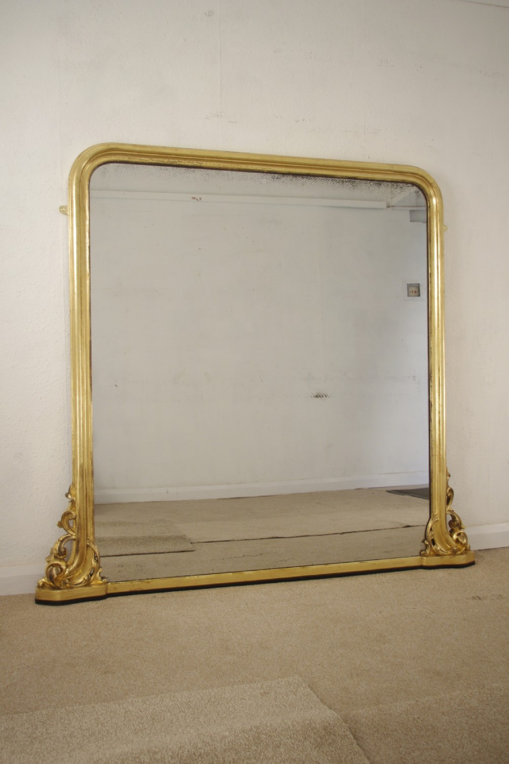 Victorian Gilt Wood Large Overmantle Mirror