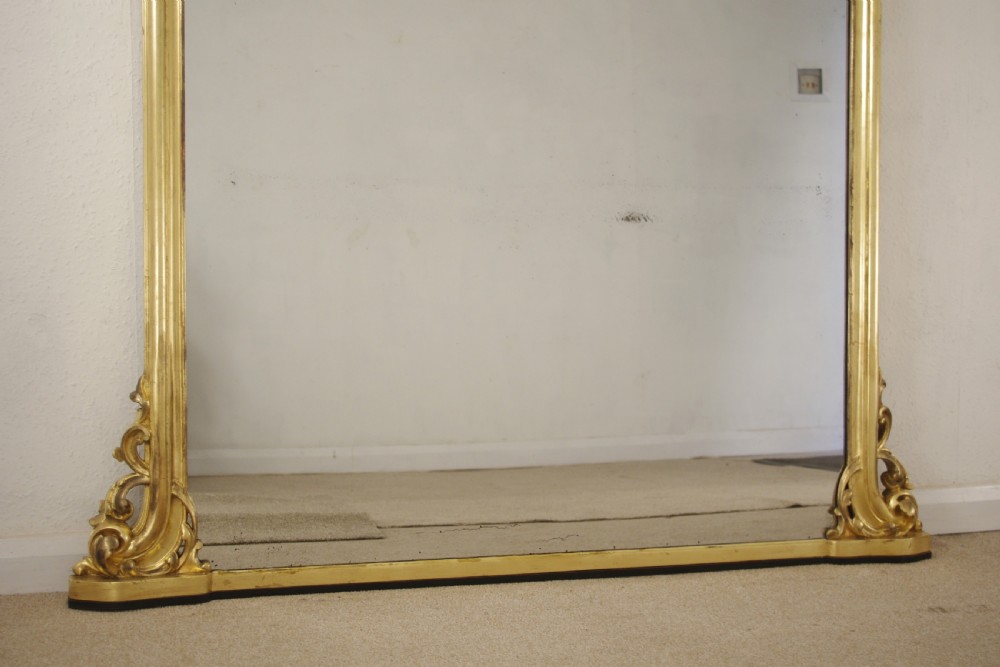 Victorian Gilt Wood Large Overmantle Mirror View VIII