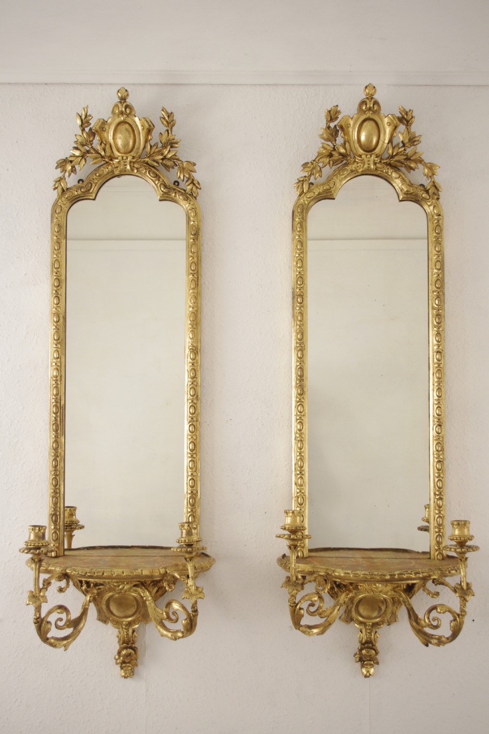 Pair of Victorian Gilt Girandoles with Brackets