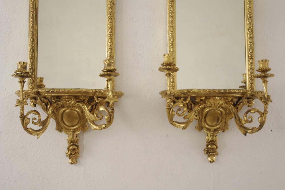Pair of Victorian Gilt Girandoles with Brackets View III