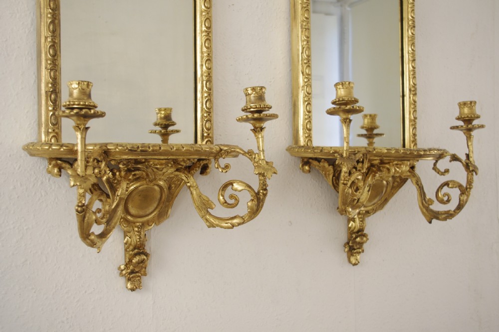 Pair of Victorian Gilt Girandoles with Brackets View IV