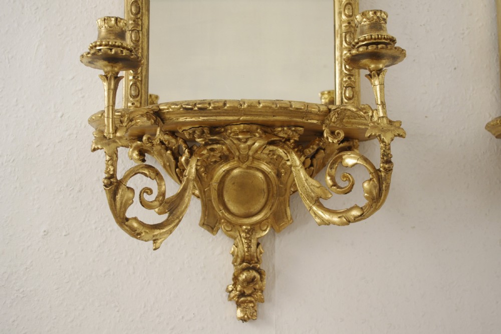 Pair of Victorian Gilt Girandoles with Brackets View VIII