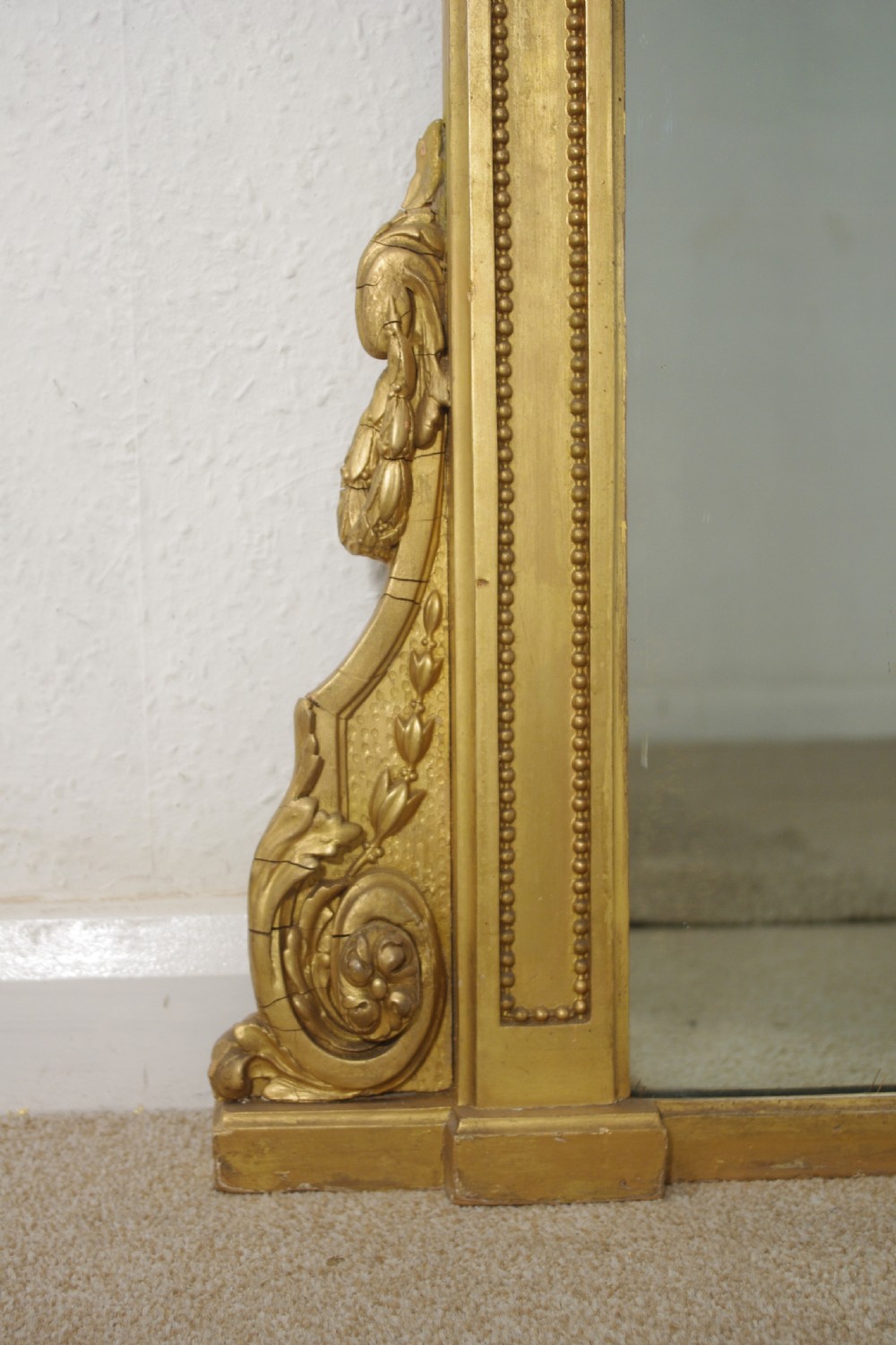 Victorian Gilt Large Overmantle Mirror with 'Putto' Cresting View XI