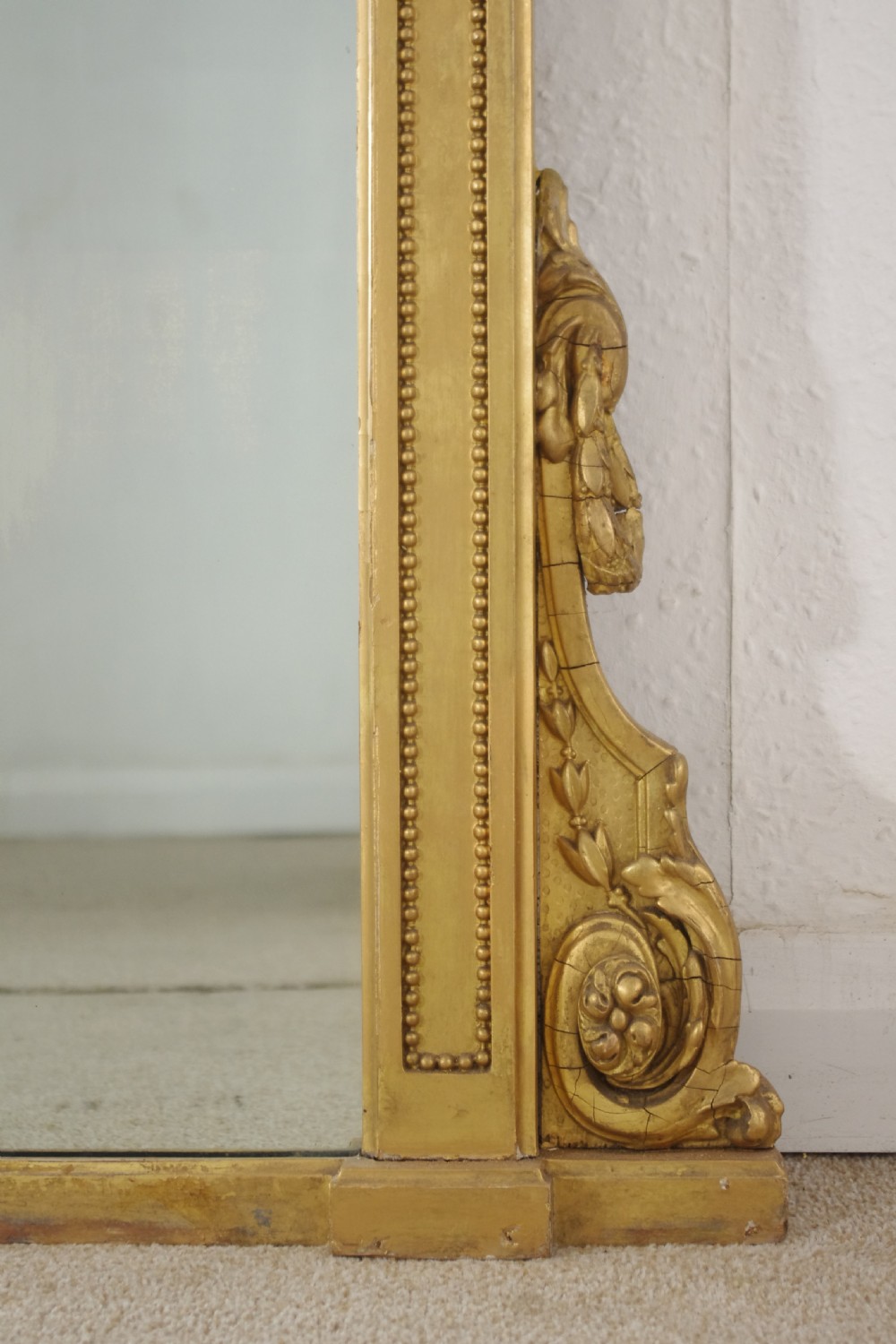 Victorian Gilt Large Overmantle Mirror with 'Putto' Cresting View XII
