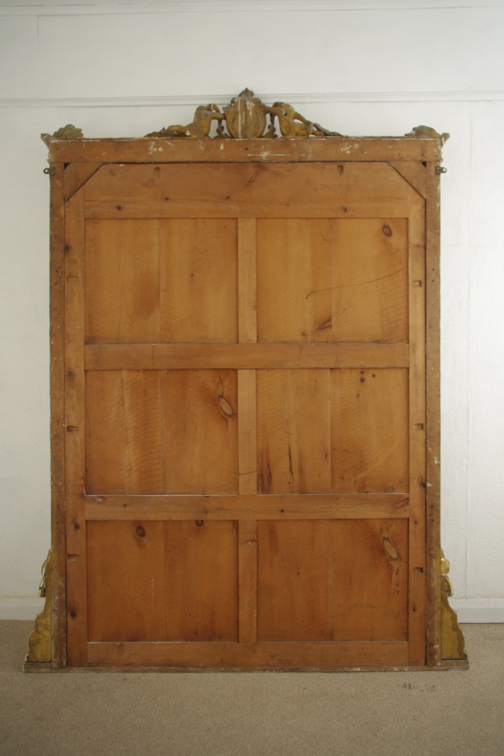 Victorian Gilt Large Overmantle Mirror with 'Putto' Cresting View XIII