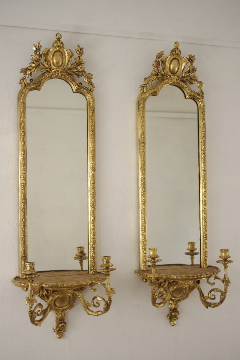 Pair of Victorian Gilt Girandoles with Brackets View XII
