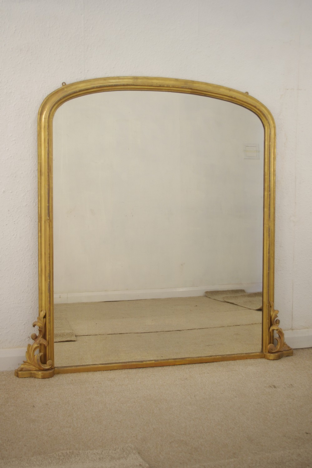 Victorian Gilt Arch Top Overmantle Mirror