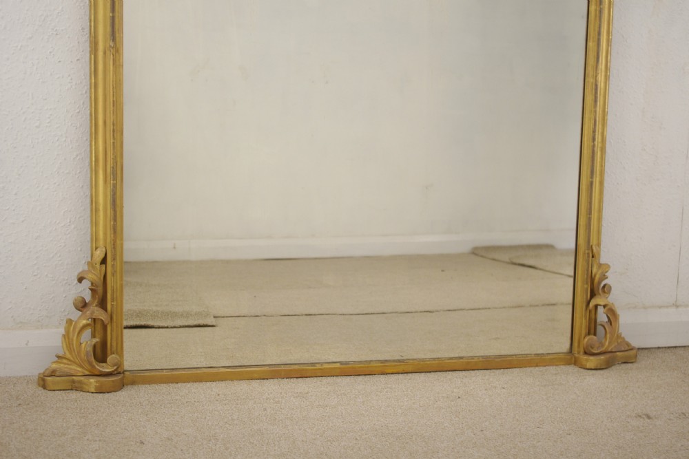 Victorian Gilt Arch Top Overmantle Mirror View V