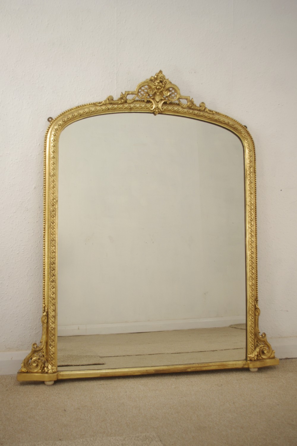 Victorian Gilt Arch Top Overmantle Mirror