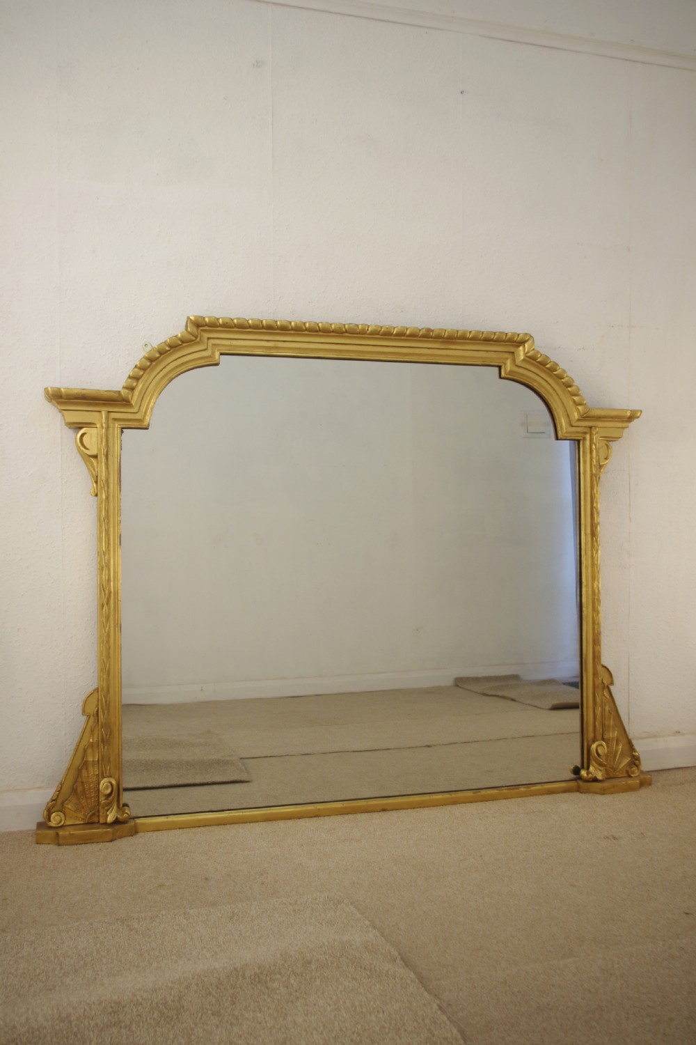 Victorian Gilt Wood Large Overmantle Mirror