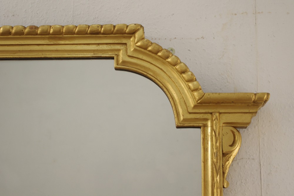 Victorian Gilt Wood Large Overmantle Mirror View IV