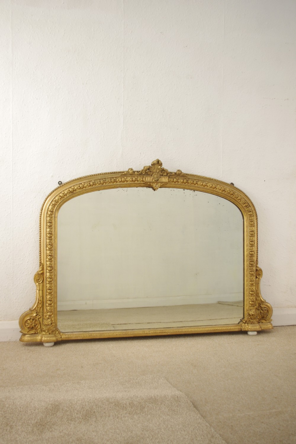 Victorian Gilt Arch Top Overmantle Mirror
