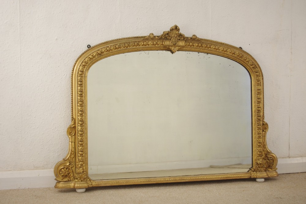 Victorian Gilt Arch Top Overmantle Mirror View II