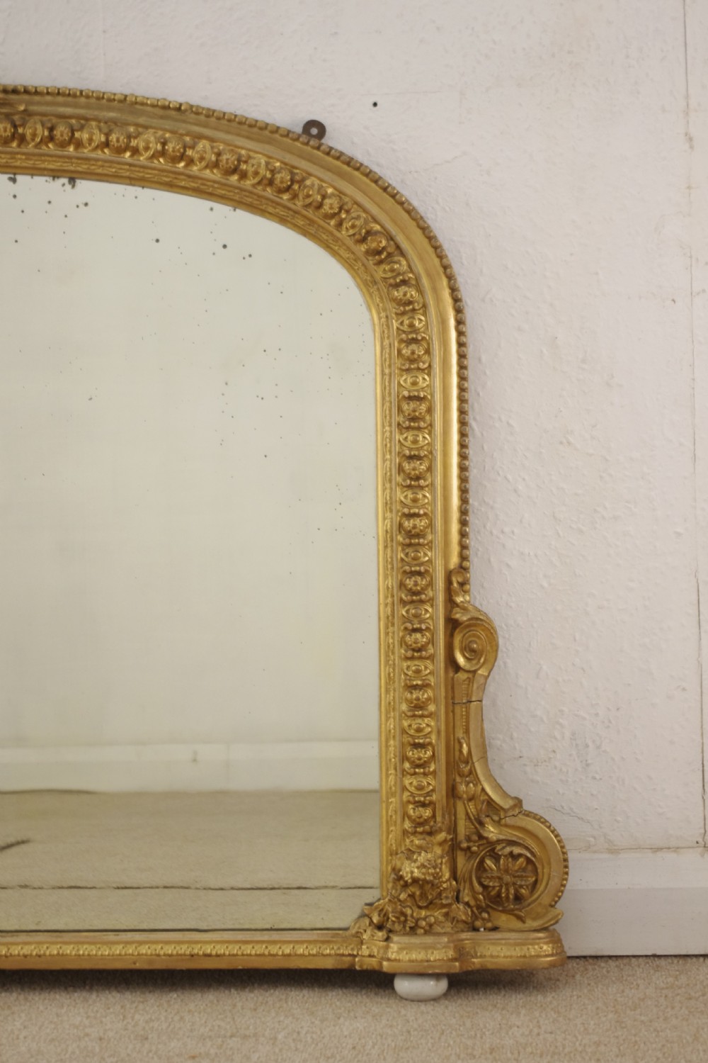 Victorian Gilt Arch Top Overmantle Mirror View IV