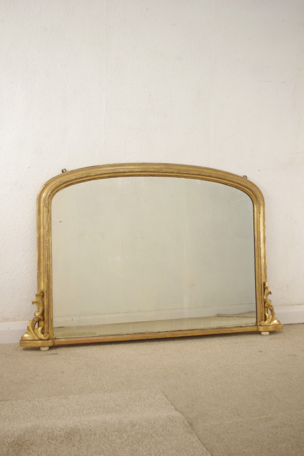 Victorian Gilt Arch Top Overmantle Mirror