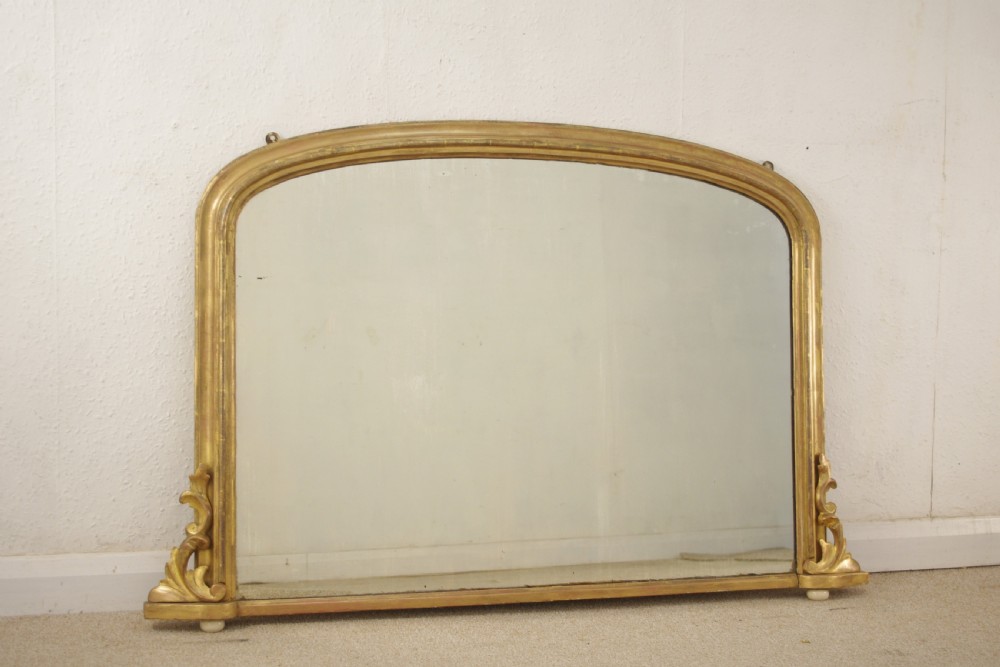 Victorian Gilt Arch Top Overmantle Mirror View II