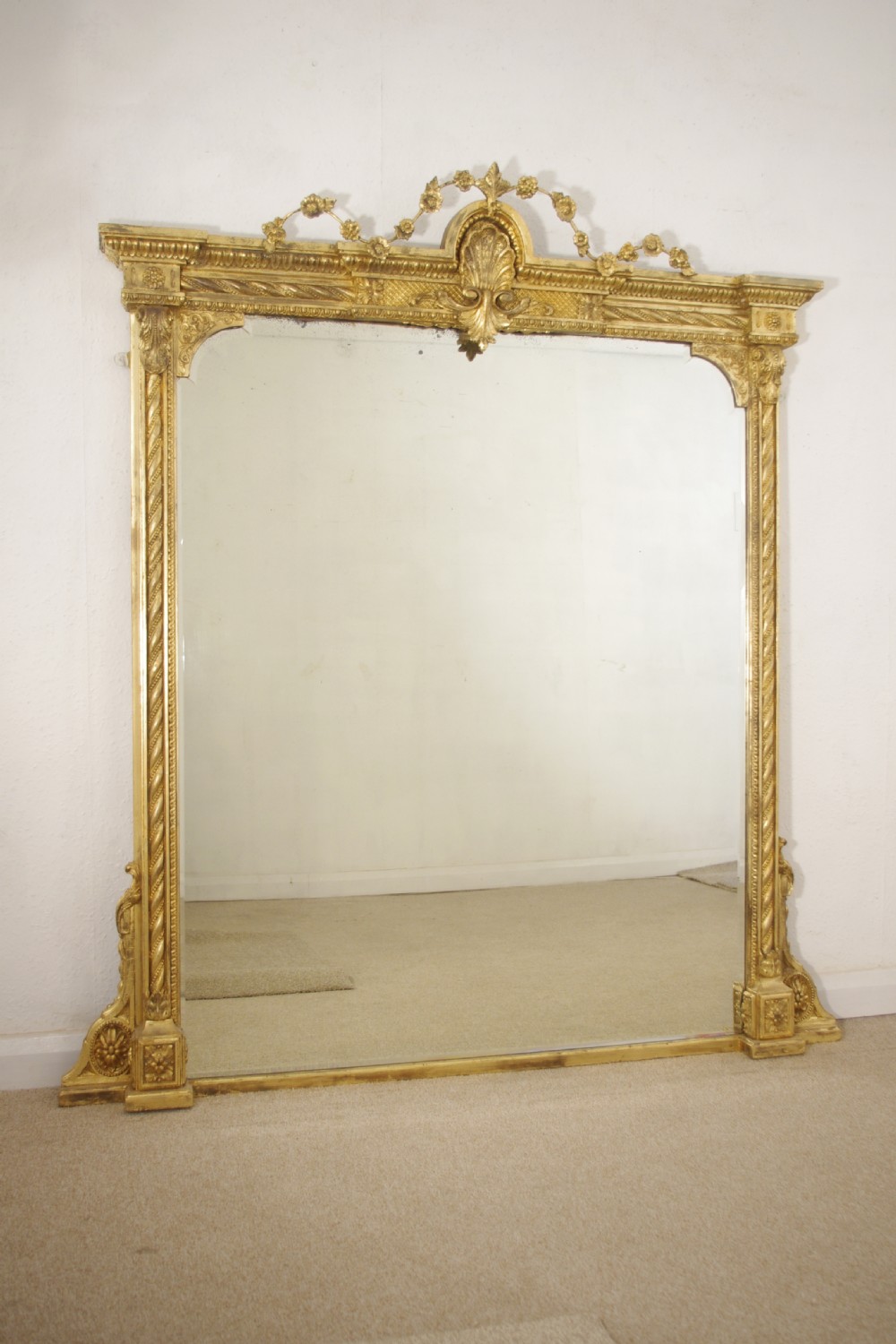 Victorian Gilt Large Overmantle Mirror
