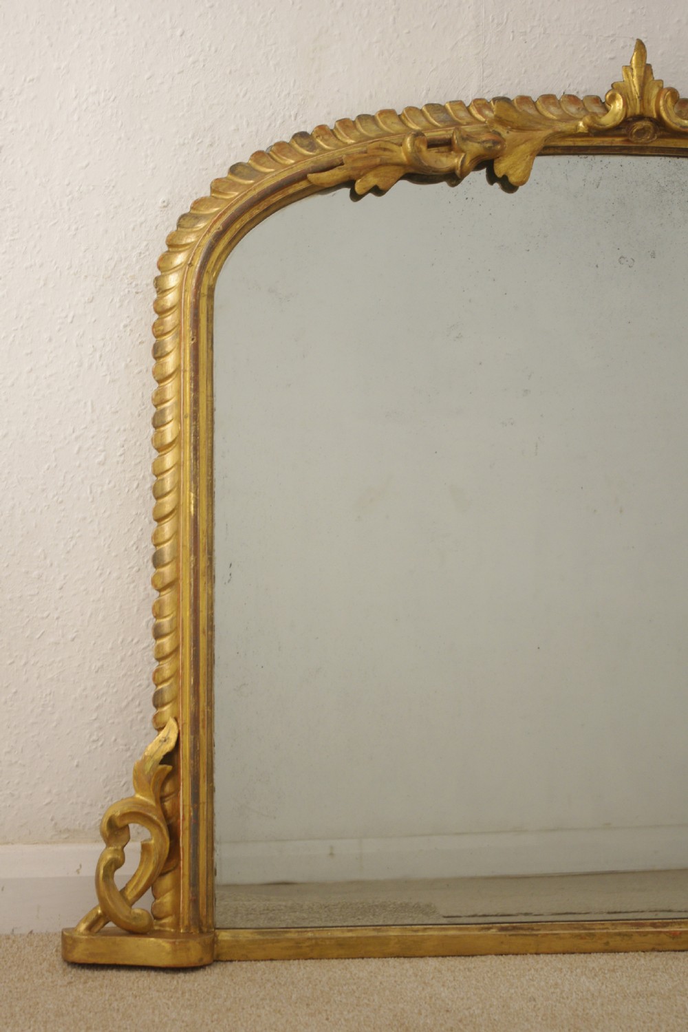 Victorian Gilt Wood Arch Top Overmantle Mirror View III