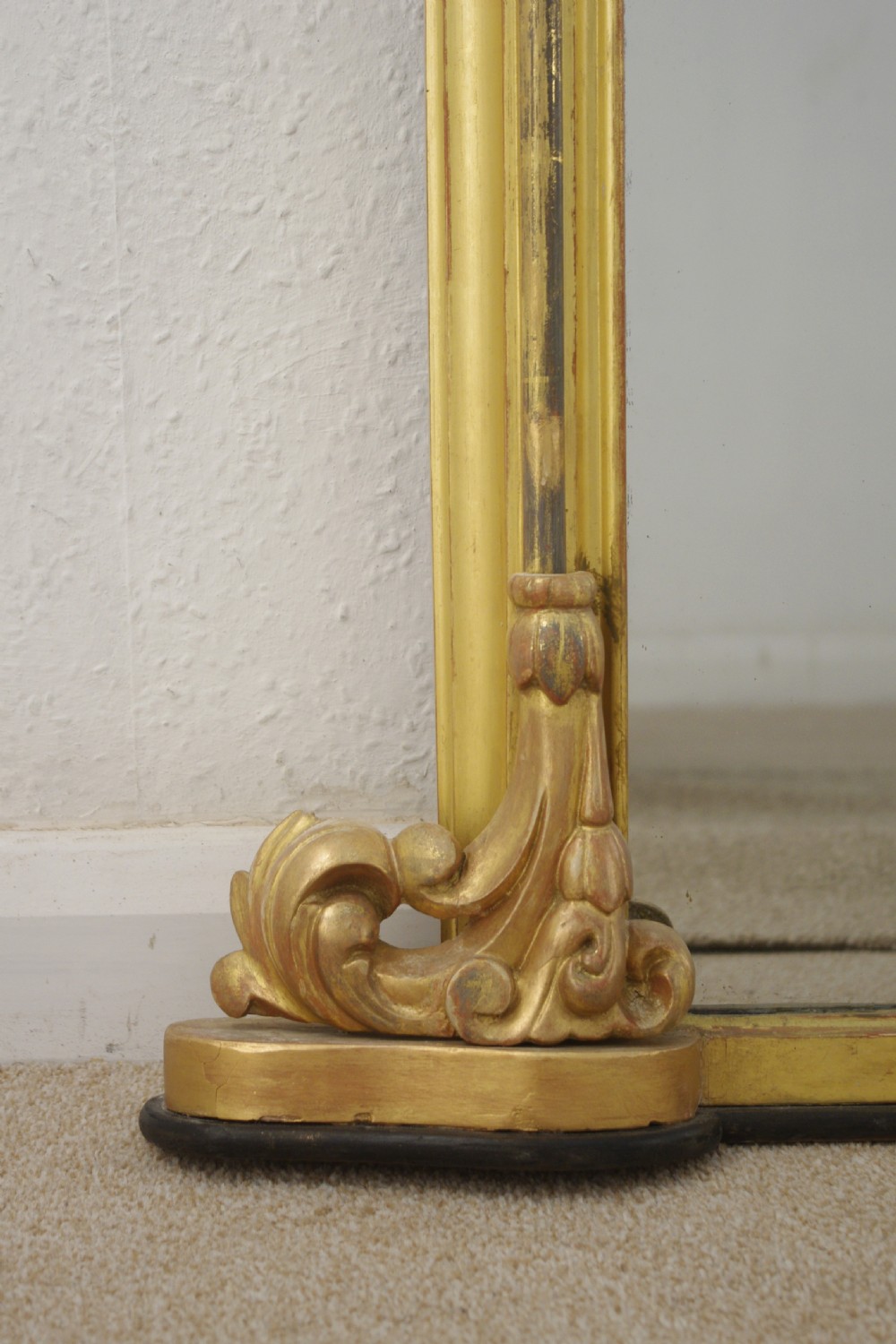 Victorian Gilt Large Arch Top Overmantle Mirror View V