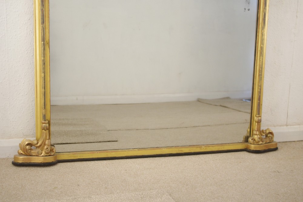 Victorian Gilt Large Arch Top Overmantle Mirror View VII