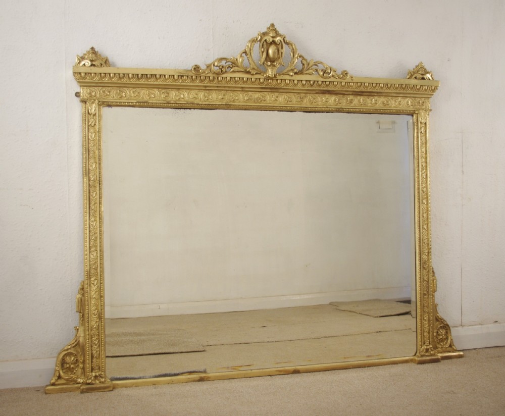 Victorian Gilt Large Overmantle Mirror