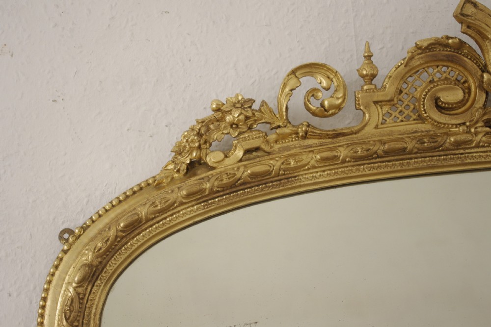 Victorian Gilt Arch Top Overmantle Mirror View V