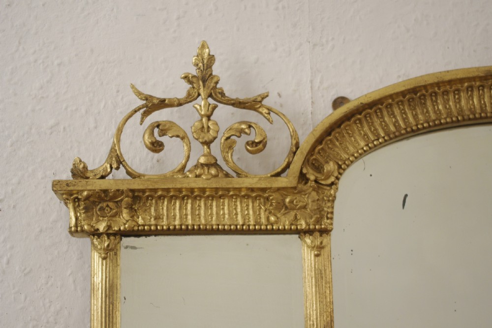 Victorian Gilt Triple Plate Overmantle Mirror View V