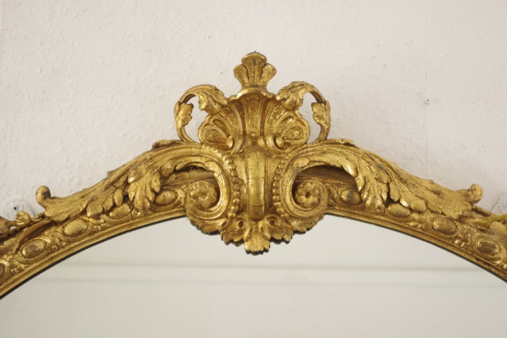 Victorian Gilt Large Oval Overmantle Mirror View III