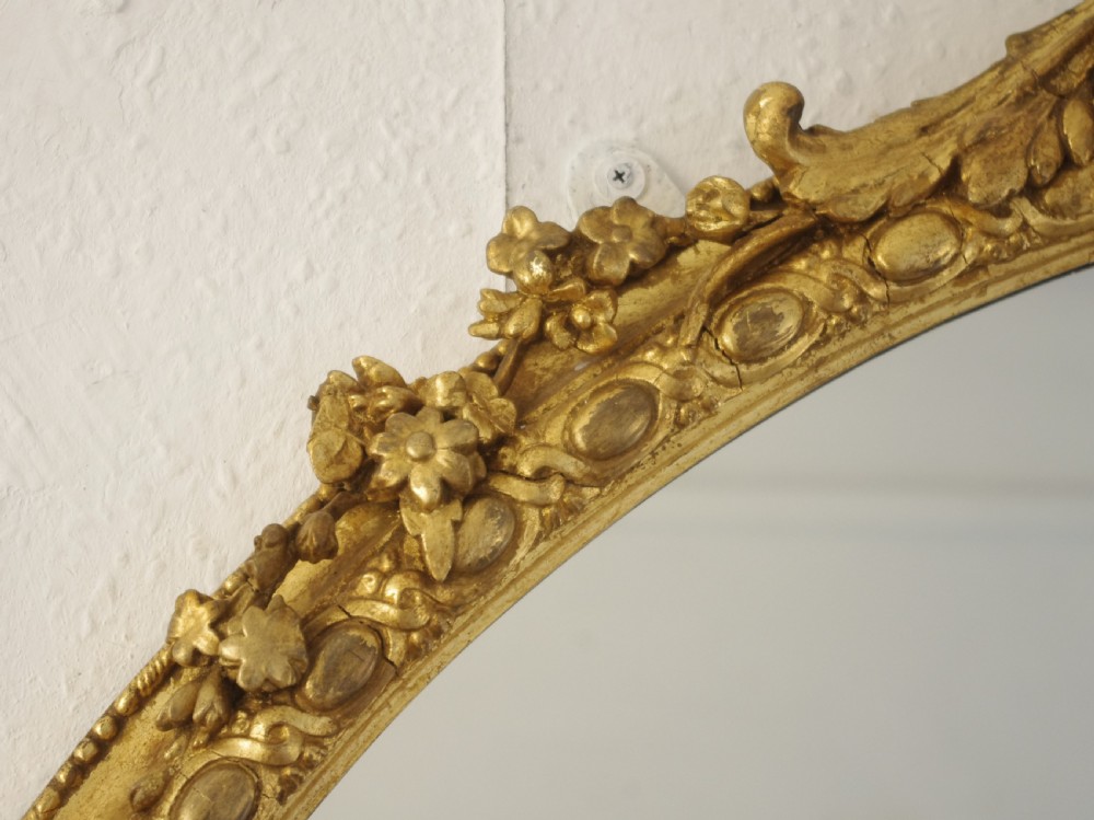 Victorian Gilt Large Oval Overmantle Mirror View IV