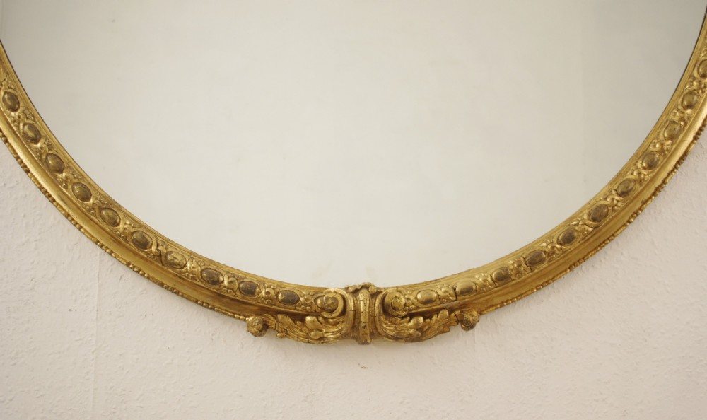 Victorian Gilt Large Oval Overmantle Mirror View VI