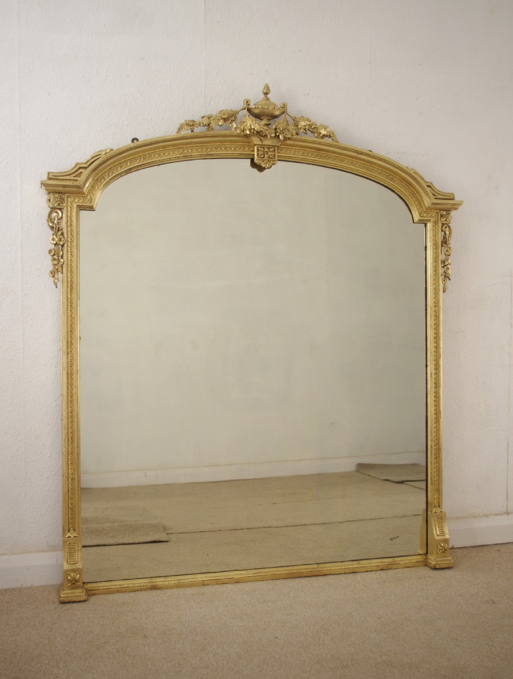 Victorian Gilt Arch Top Overmantle Mirror