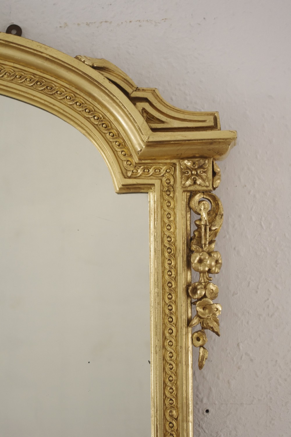 Victorian Gilt Arch Top Overmantle Mirror View V