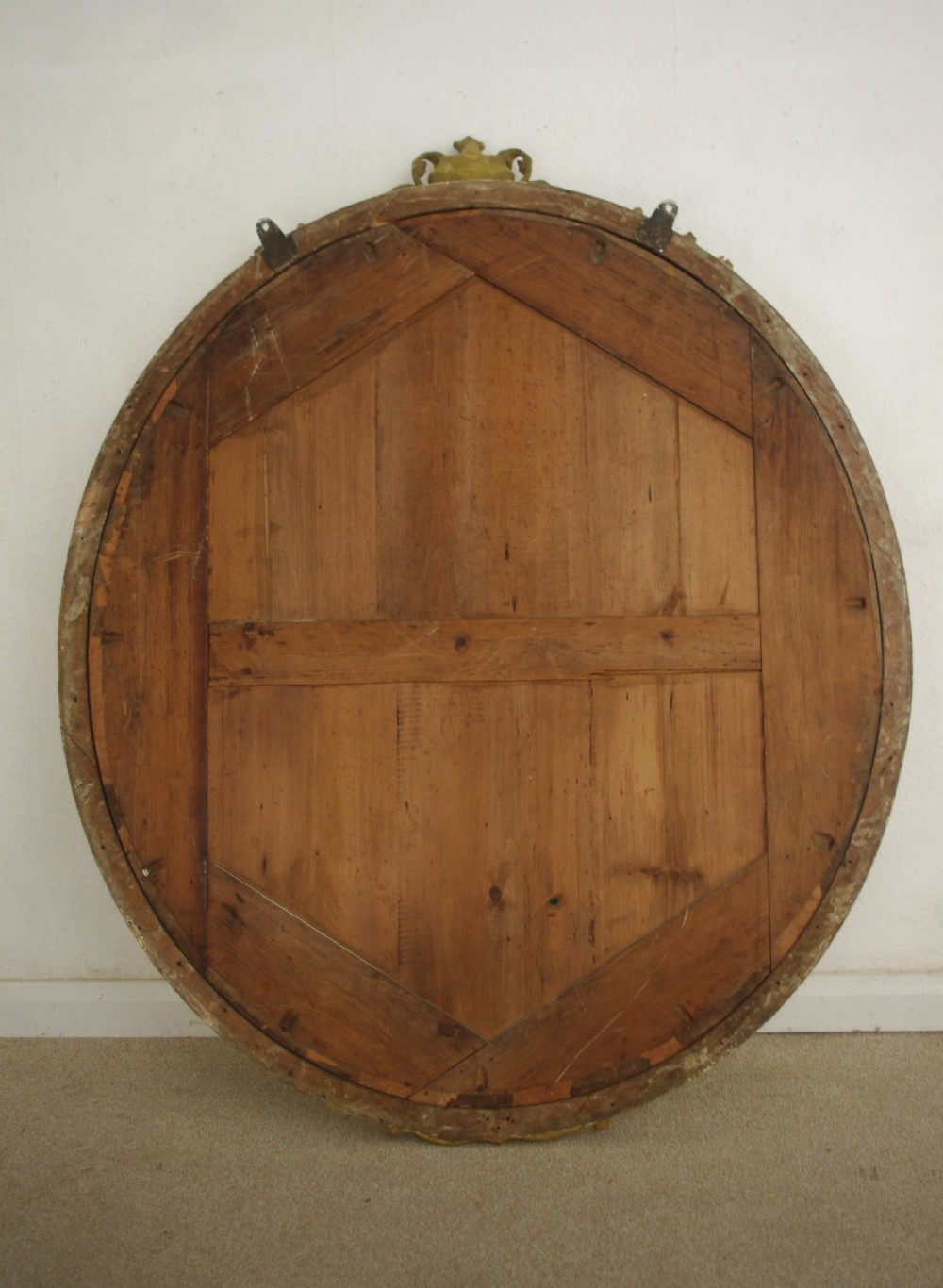 Victorian Gilt Large Oval Overmantle Mirror View IX