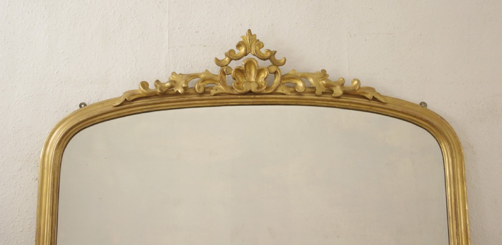 Victorian Gilt Wood Arch Top Large Overmantle Mirror View II