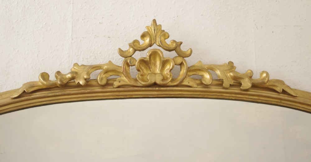 Victorian Gilt Wood Arch Top Large Overmantle Mirror View III