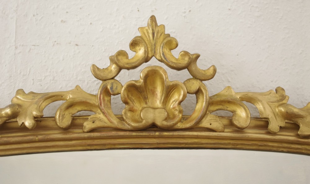Victorian Gilt Wood Arch Top Large Overmantle Mirror View IV