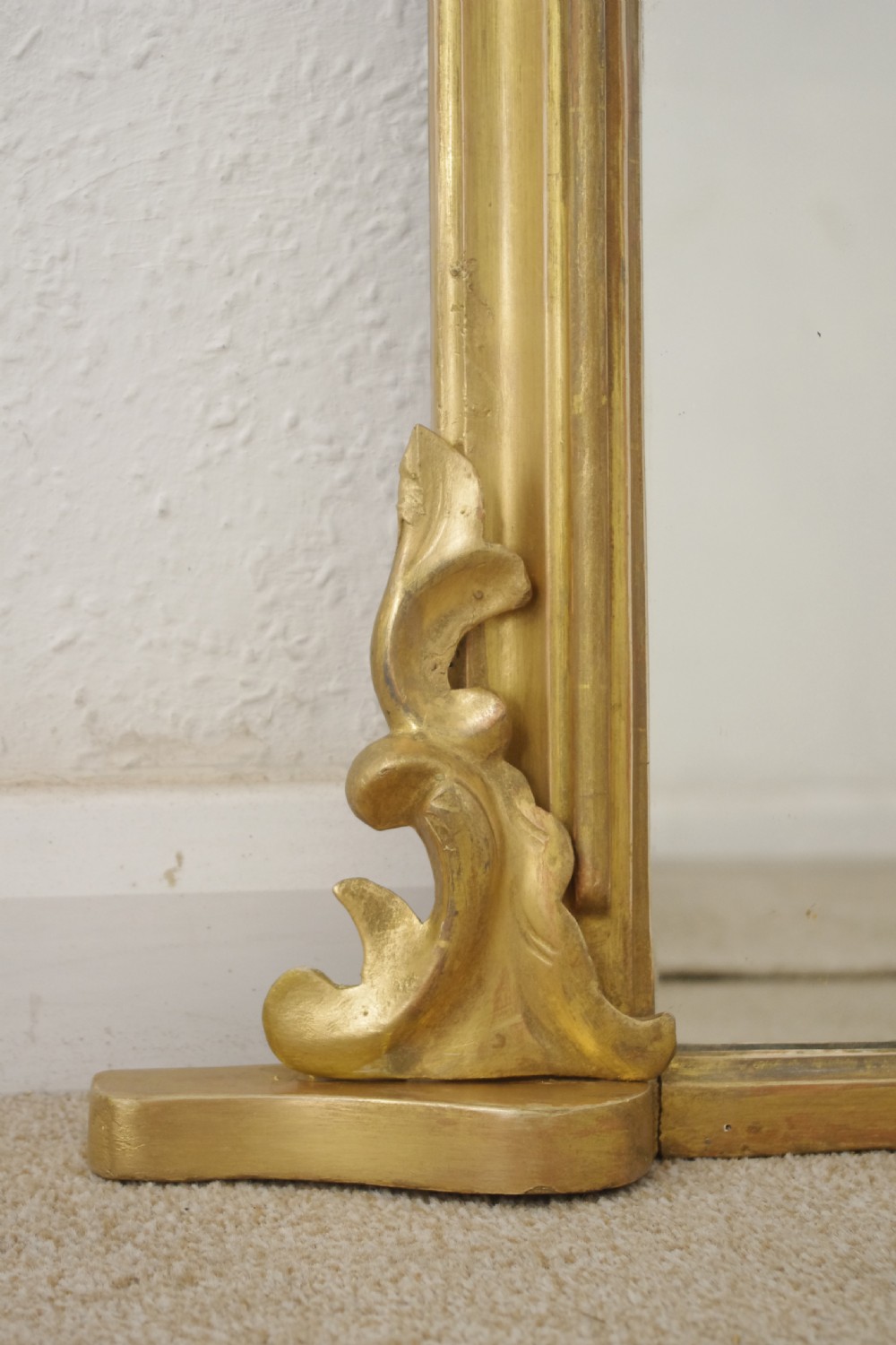 Victorian Gilt Wood Arch Top Large Overmantle Mirror View VII