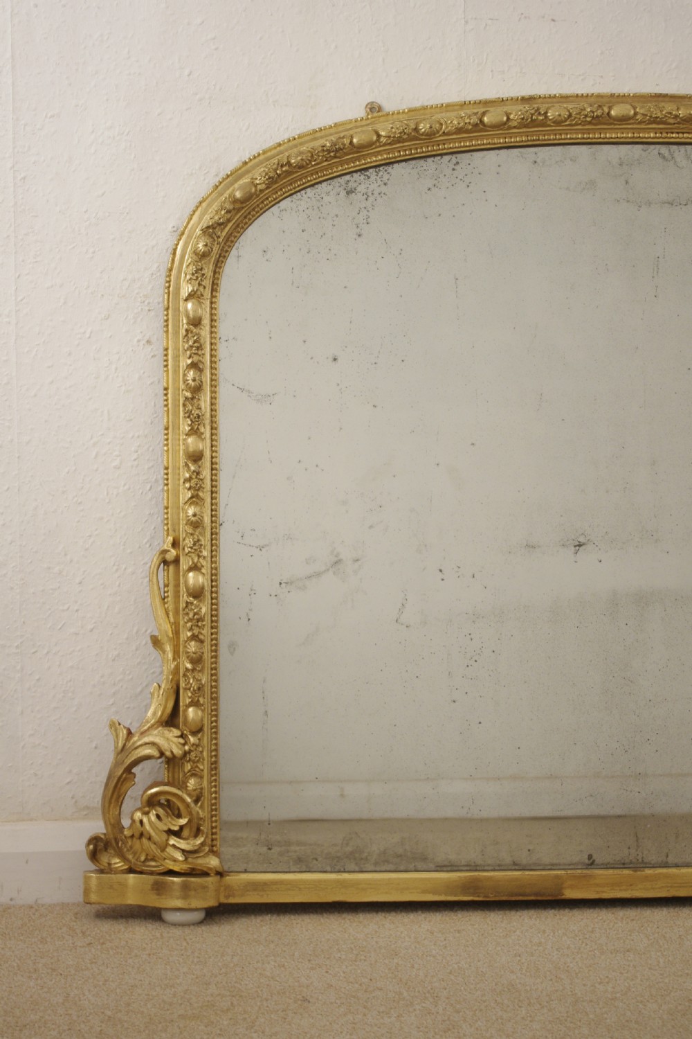 Victorian Gilt Large Arch Top Overmantle Mirror View II