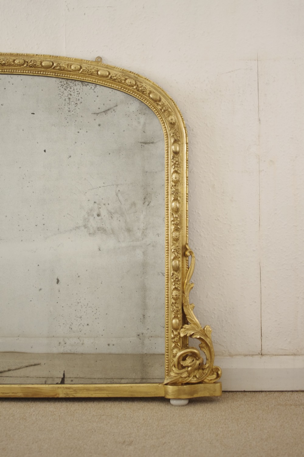 Victorian Gilt Large Arch Top Overmantle Mirror View III