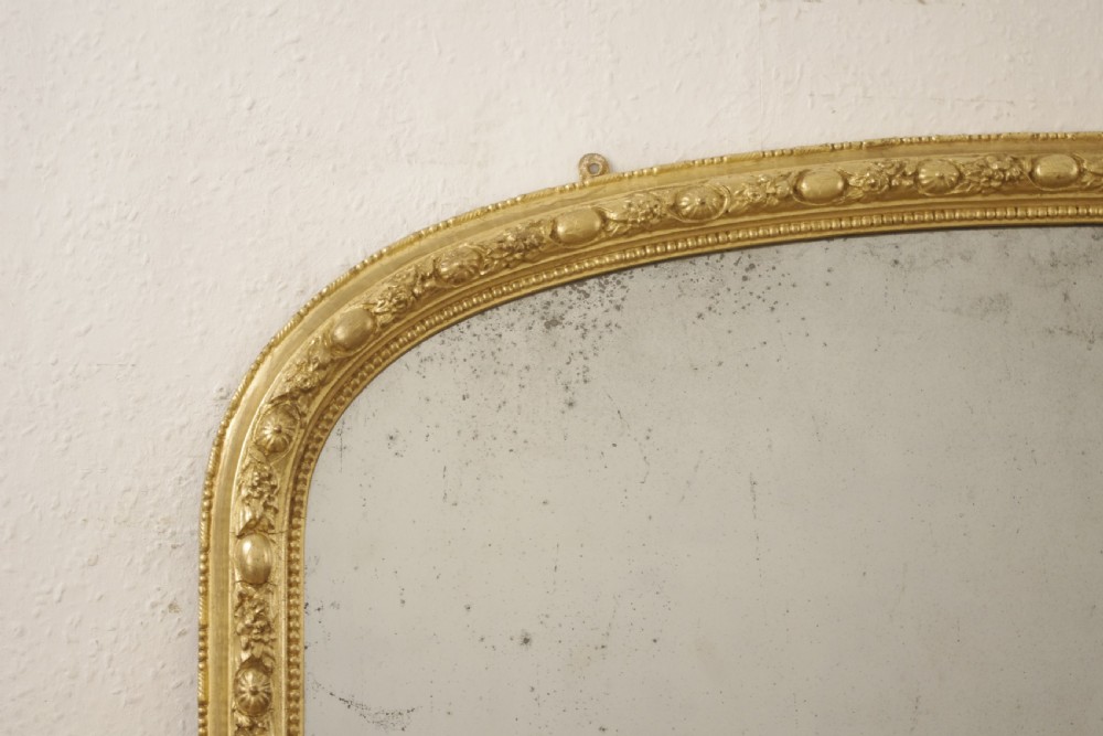 Victorian Gilt Large Arch Top Overmantle Mirror View V
