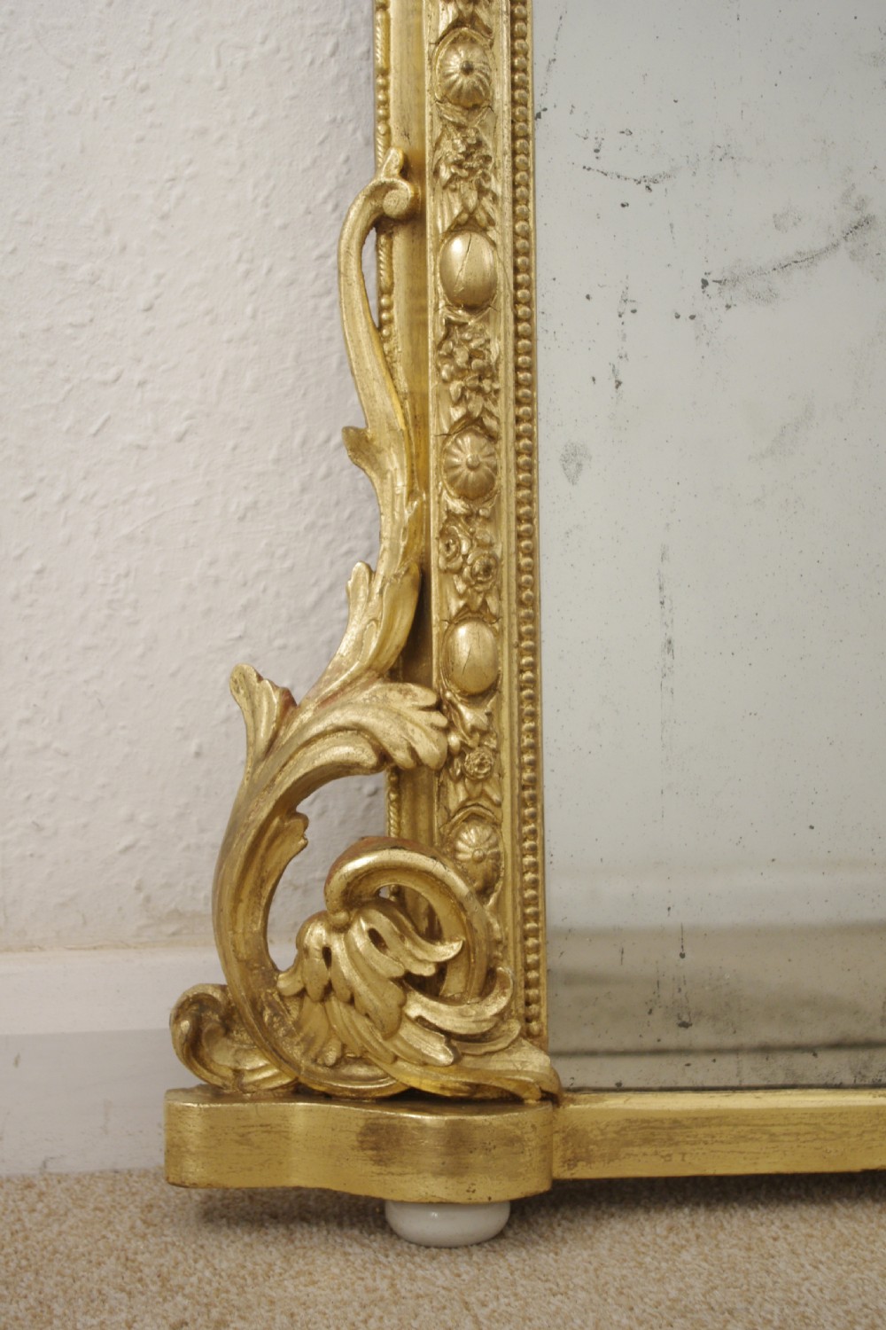 Victorian Gilt Large Arch Top Overmantle Mirror View VII