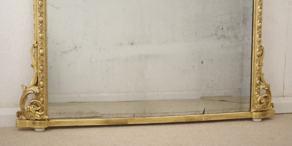Victorian Gilt Large Arch Top Overmantle Mirror View IX