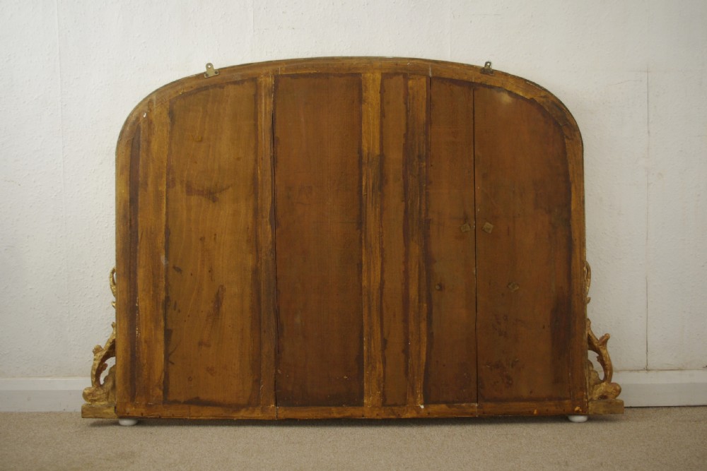 Victorian Gilt Large Arch Top Overmantle Mirror View X