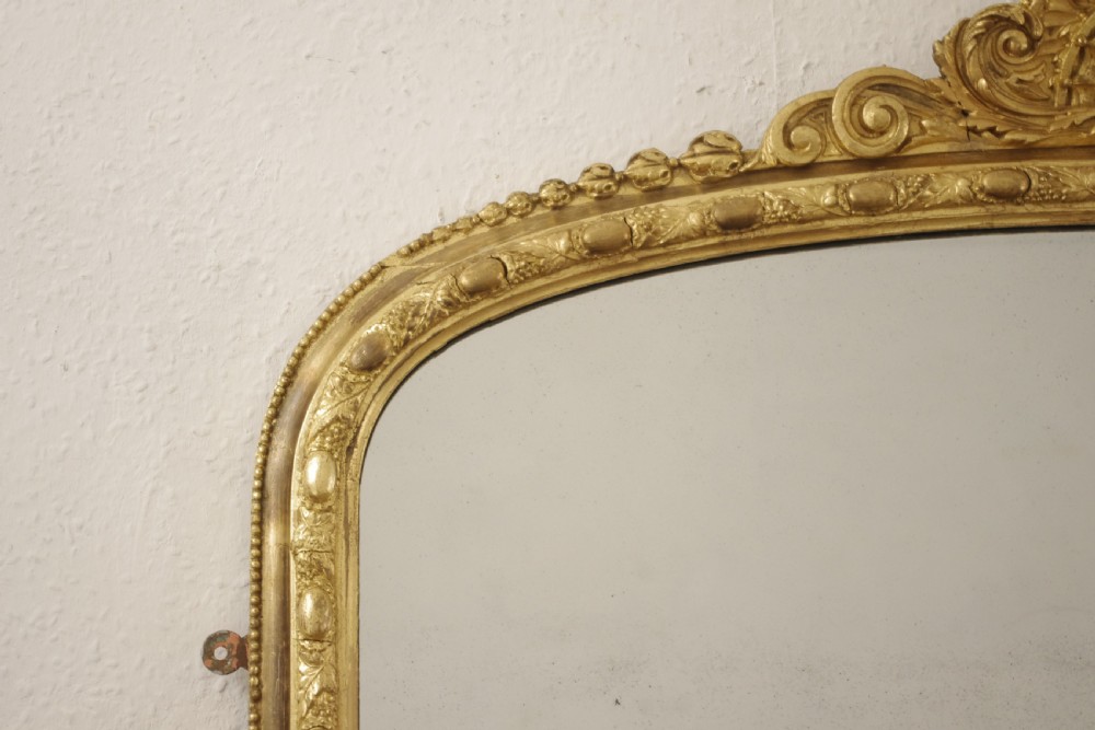 Victorian Gilt Arch Top Overmantle Mirror  View V