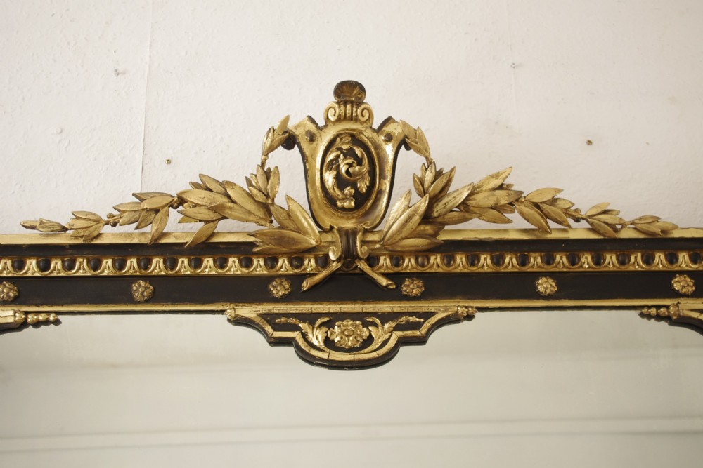 Victorian Ebonised and Parcel-Gilt Large Overmantle Mirror View III