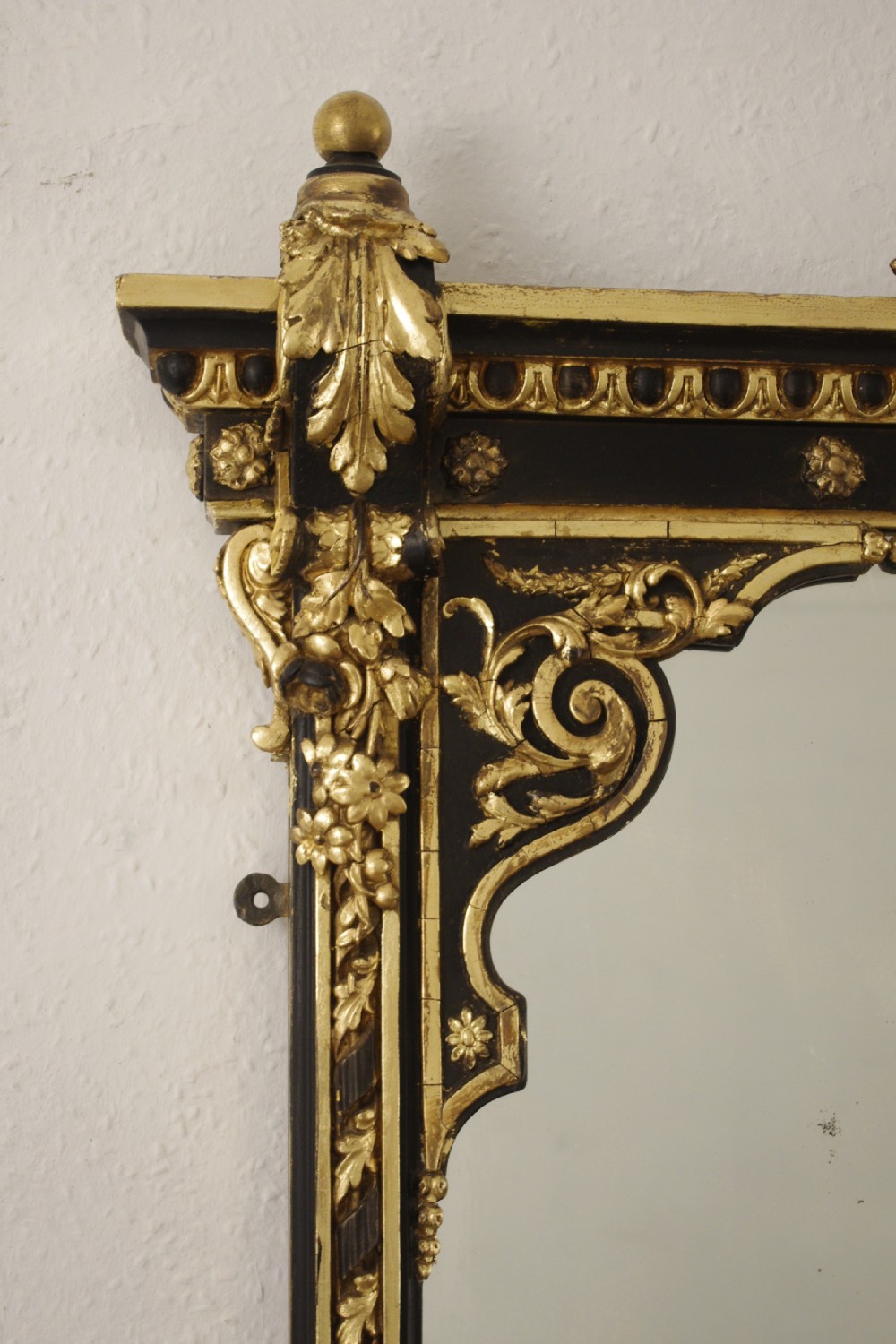 Victorian Ebonised and Parcel-Gilt Large Overmantle Mirror View VI