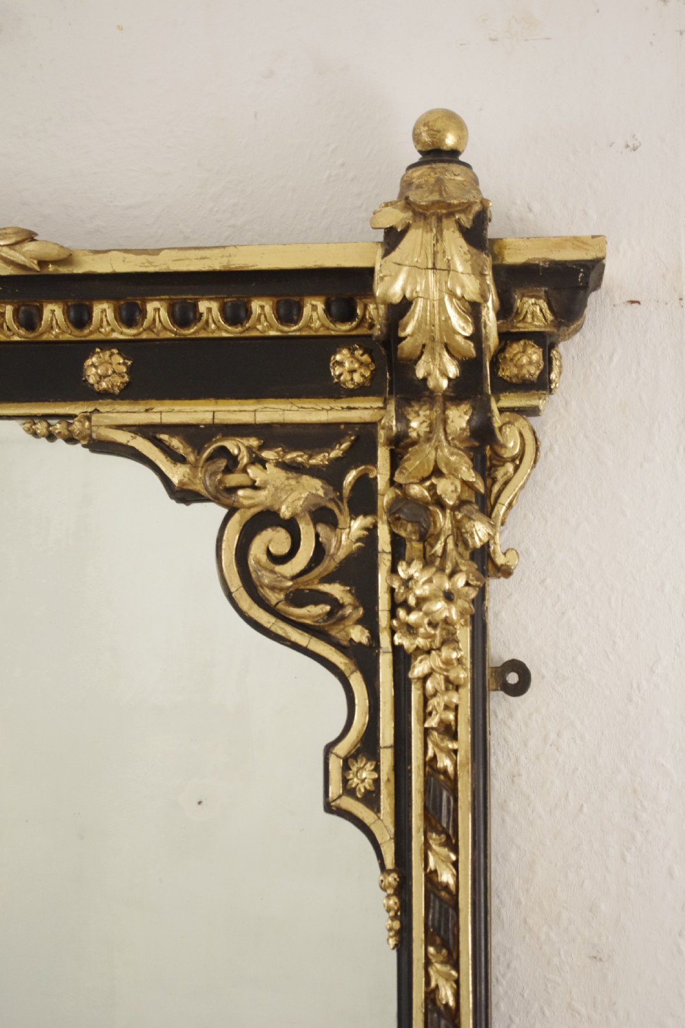Victorian Ebonised and Parcel-Gilt Large Overmantle Mirror View VII